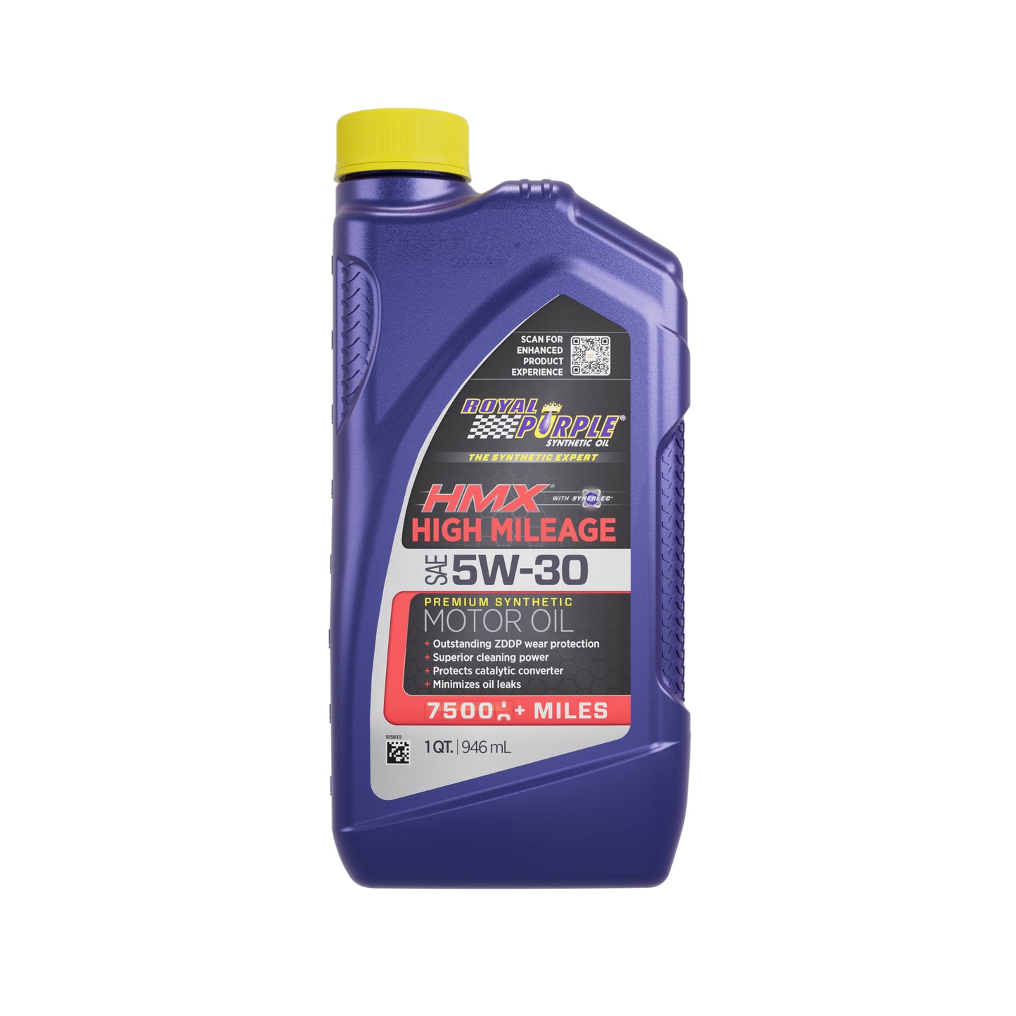 Royal Purple Motor Oil - HMX High Mileage - High Zinc - 5W30 - Synthetic - 1 qt Bottle - Set of 6