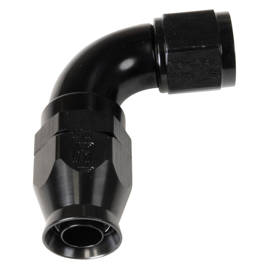Russell Fitting - Hose End - Pro PTFE - PTFE Hose - 90 Degree - 10 AN Hose to 10 AN Female - Aluminum - Black Anodized