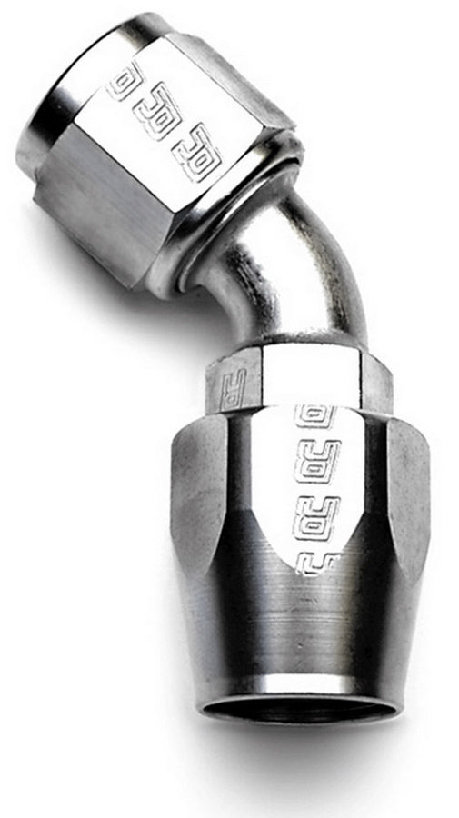 Russell Fitting - Hose End - Full Flow - 45 Degree - 6 AN Hose to 6 AN Female - Aluminum - Nickel Anodized - Each