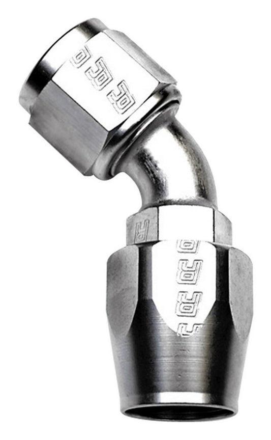 Russell Fitting - Hose End - Full Flow - 45 Degree - 10 AN Hose to 10 AN Female - Aluminum - Nickel Anodized - Each