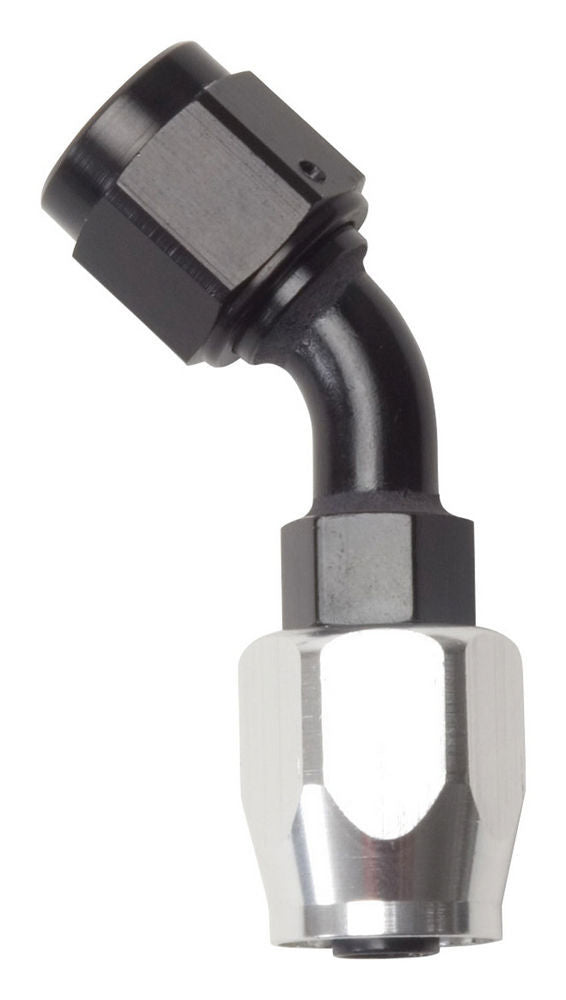 Russell Fitting - Hose End - Full Flow - 45 Degree - 12 AN Hose to 12 AN Female - Aluminum - Black Anodized - Each