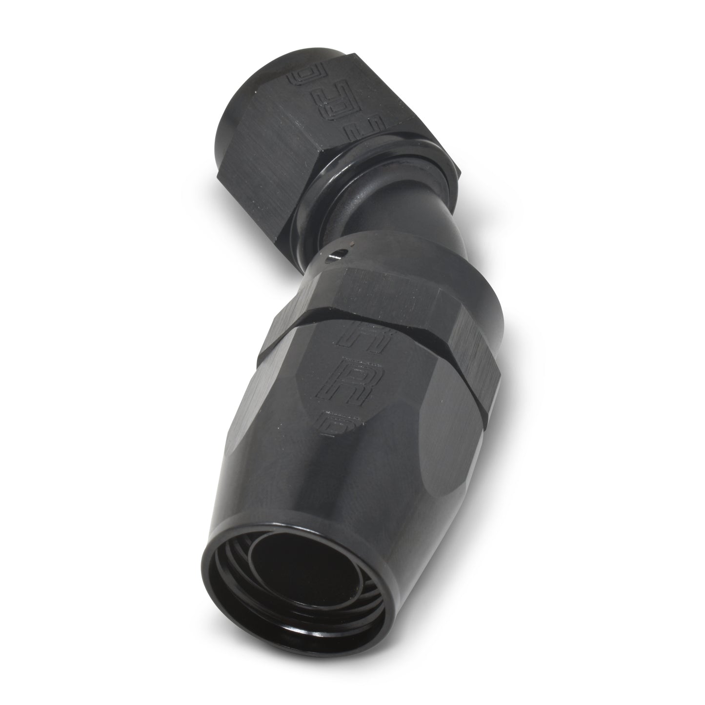 Russell Fitting - Hose End - ProClassic - 45 Degree - 16 AN Hose to 16 AN Female - Aluminum - Black Anodized - Each