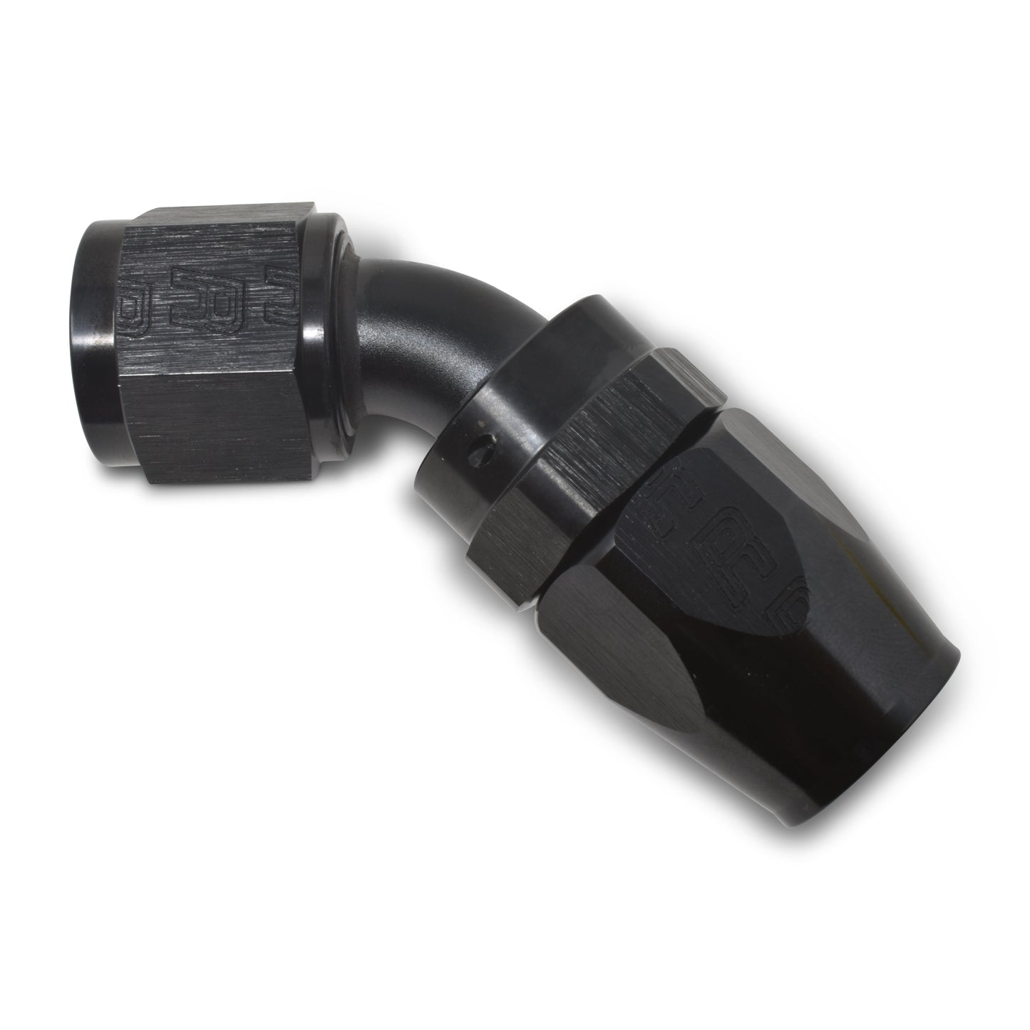 Russell Fitting - Hose End - ProClassic - 45 Degree - 20 AN Hose to 20 AN Female - Aluminum - Black Anodized - Each