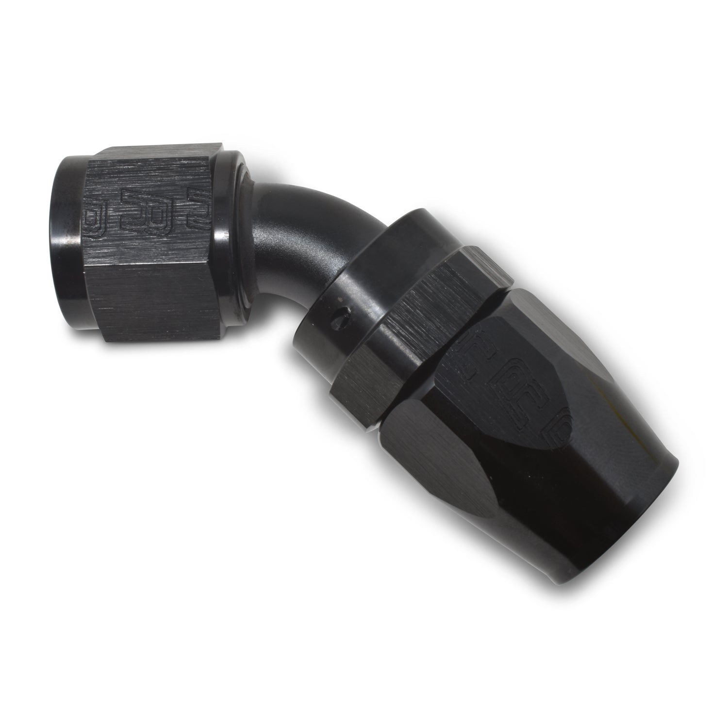 Russell Fitting - Hose End - ProClassic - 45 Degree - 20 AN Hose to 20 AN Female - Aluminum - Black Anodized - Each