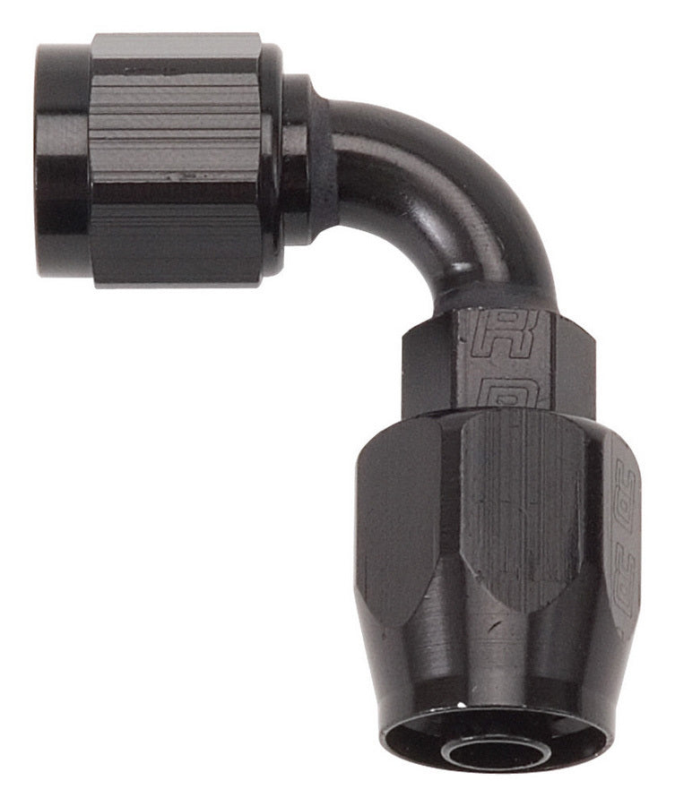 Russell Fitting - Hose End - Full Flow - 90 Degree - 4 AN Hose to 4 AN Female - Aluminum - Black Anodized - Each