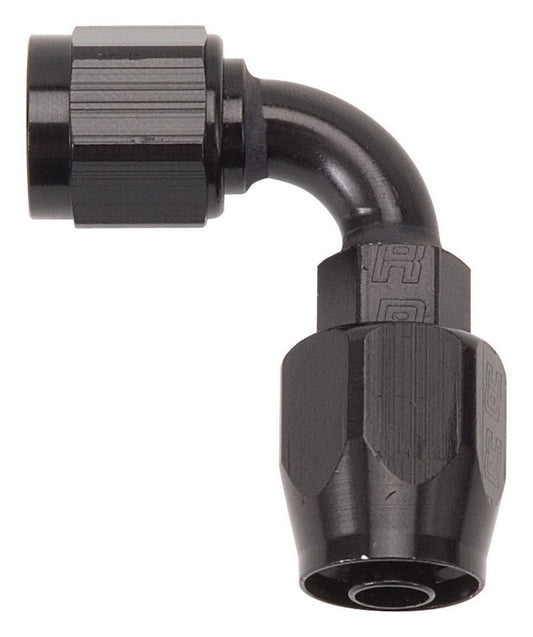 Russell Fitting - Hose End - Full Flow - 90 Degree - 4 AN Hose to 4 AN Female - Aluminum - Black Anodized - Each