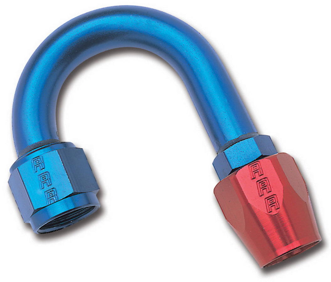 Russell Fitting - Hose End - ProClassic - 180 Degree - 6 AN Hose to 6 AN Female - Aluminum - Blue / Red Anodized - Each