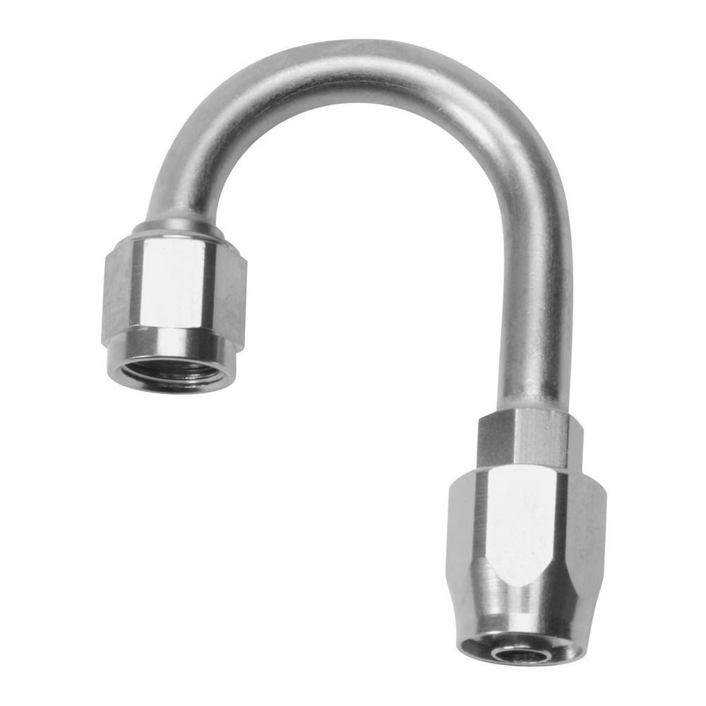 Russell Fitting - Hose End - ProClassic - 180 Degree - 6 AN Hose to 6 AN Female - Aluminum - Nickel Anodized - Each