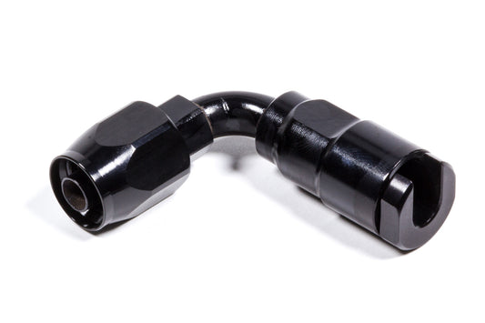 Russell Fitting - Hose End - 90 Degree - 6 AN Hose Barb to 5/16 in SAE Female Quick Disconnect - Aluminum - Black