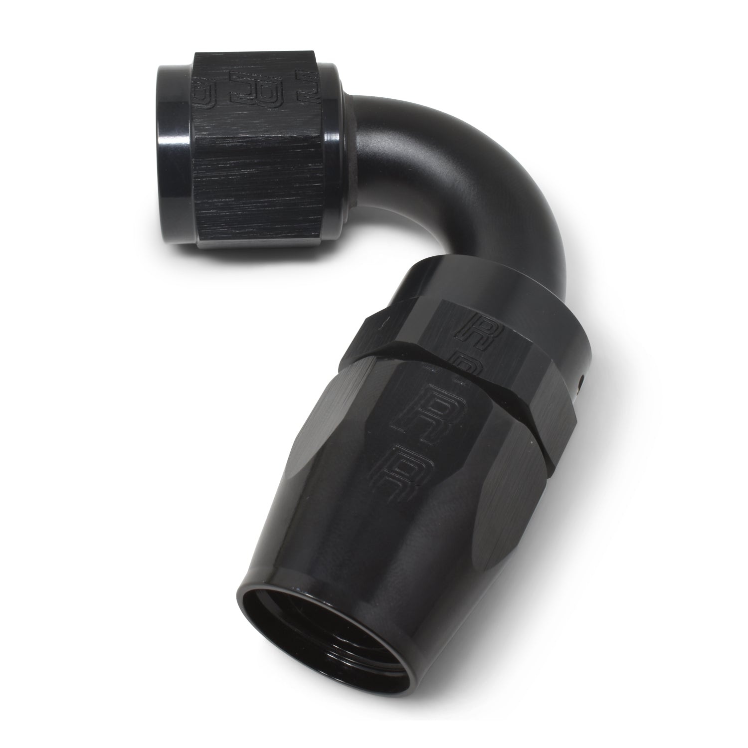 Russell Fitting - Hose End - ProClassic - Swivel - 120 Degree - 6 AN Hose to 6 AN Female - Aluminum - Black Anodized -