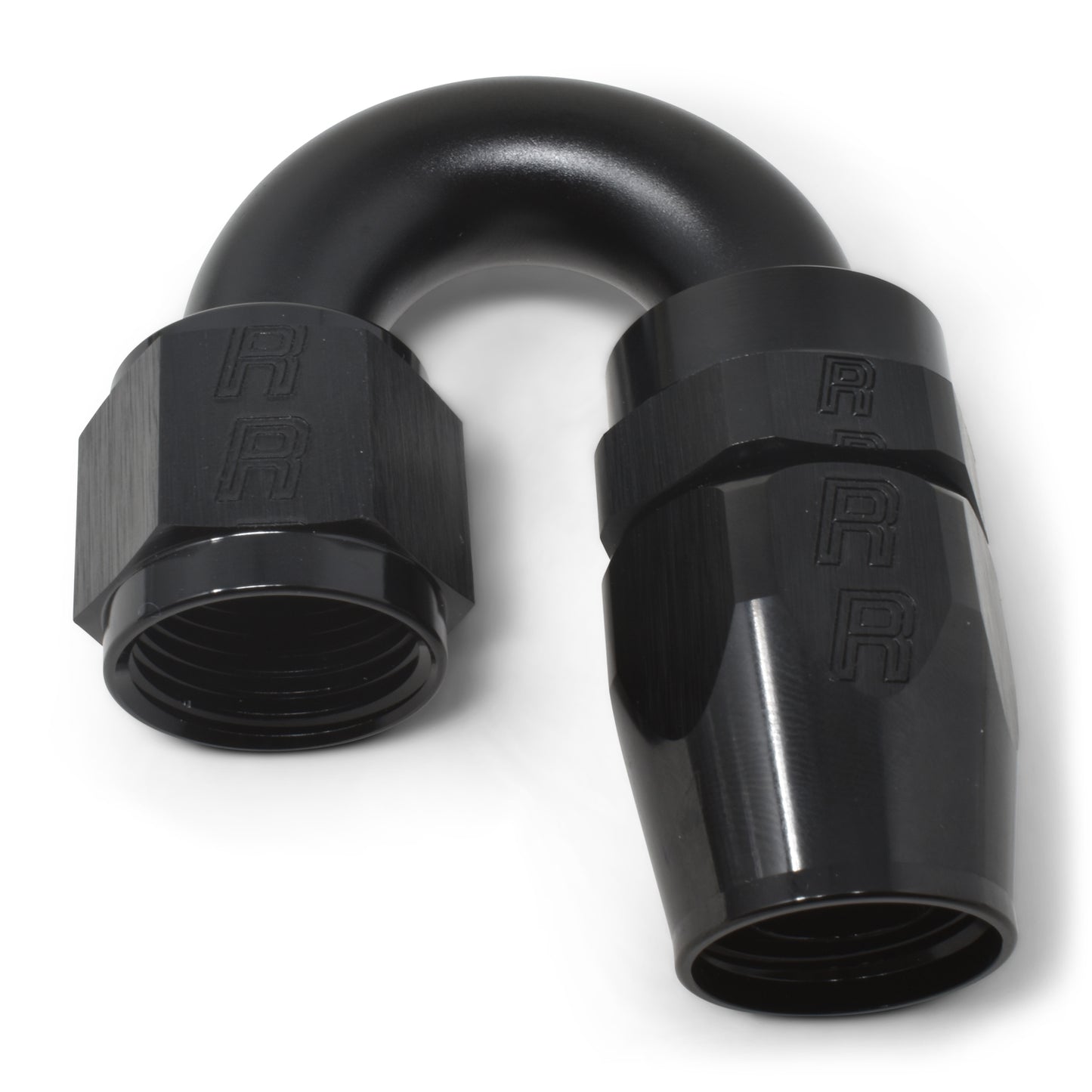Russell Fitting - Hose End - ProClassic - Swivel - 180 Degree - 8 AN Hose to 8 AN Female - Aluminum - Black Anodized -