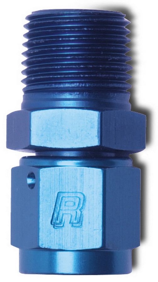 Russell Fitting - Adapter - Straight - 6 AN Female to 3/8 in NPT Male - Aluminum - Blue Anodized - Each