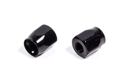 Russell Fitting - Hose End - Socket - 6 AN Female Threads - Aluminum - Black Anodized - Pair