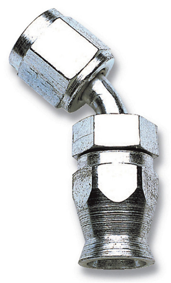 Russell Fitting - Hose End - Powerflex - 45 Degree - 3 AN Hose to 3 AN Female - Steel - Nickel Anodized - Each