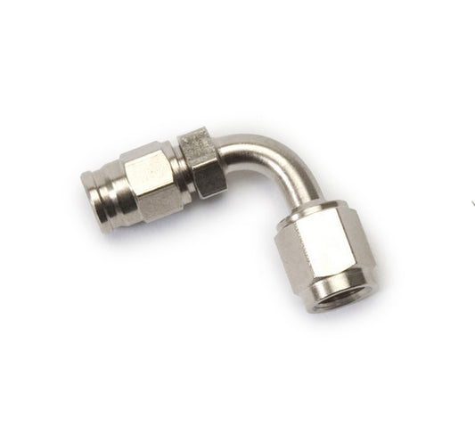 Russell Fitting - Hose End - PowerFlex - 90 Degree - 3 AN Hose to 3 AN Female - Steel - Nickel Anodized - Each