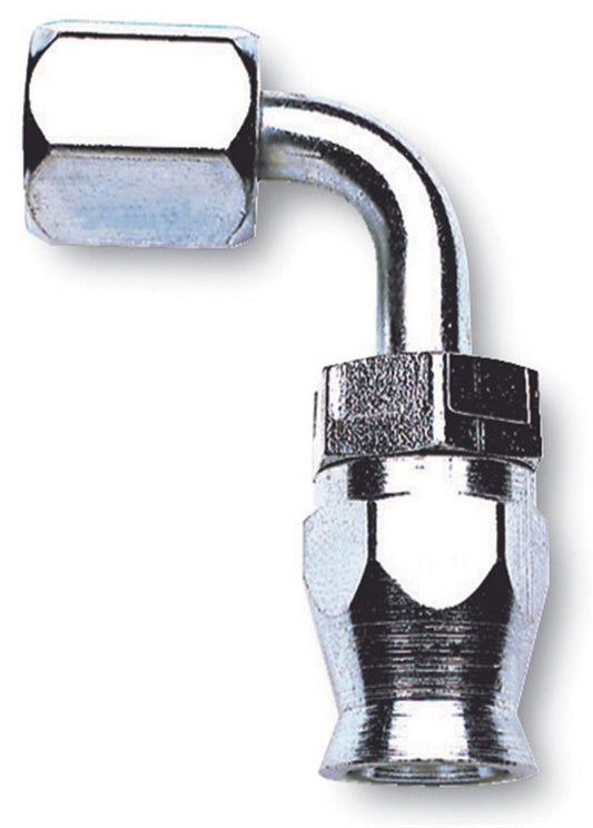 Russell Fitting - Hose End - Full Flow - 90 Degree - 4 AN hose to 4 AN Female - Steel - Nickel Anodized - Each
