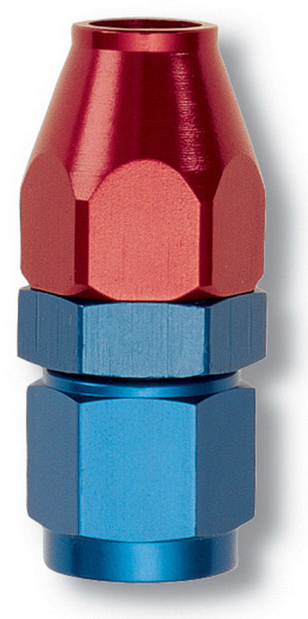 Russell Fitting - Tube End - Straight - 6 AN Female Swivel to 3/8 in Tubing - Aluminum - Blue / Red Anodized - Each