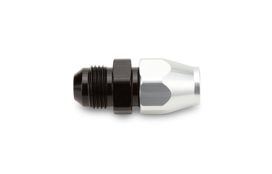 Russell Fitting - Tube End - Straight - 6 AN Male to 3/8 in Tubing - Aluminum - Black / Silver Anodized - Each