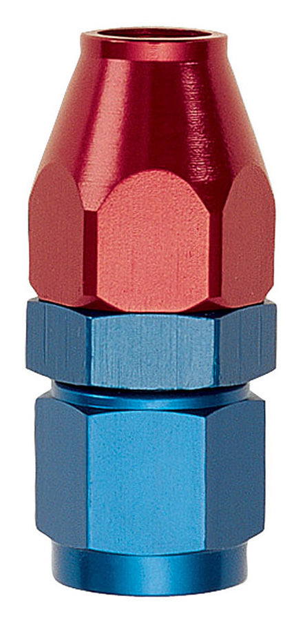 Russell Fitting - Tube End - Straight - 8 AN Female Swivel to 1/2 in Tubing - Aluminum - Blue / Red Anodized - Each