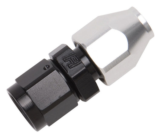 Russell Fitting - Tube End - Straight - 8 AN Female Swivel to 1/2 in Tubing - Aluminum - Black / Silver Anodized - Each