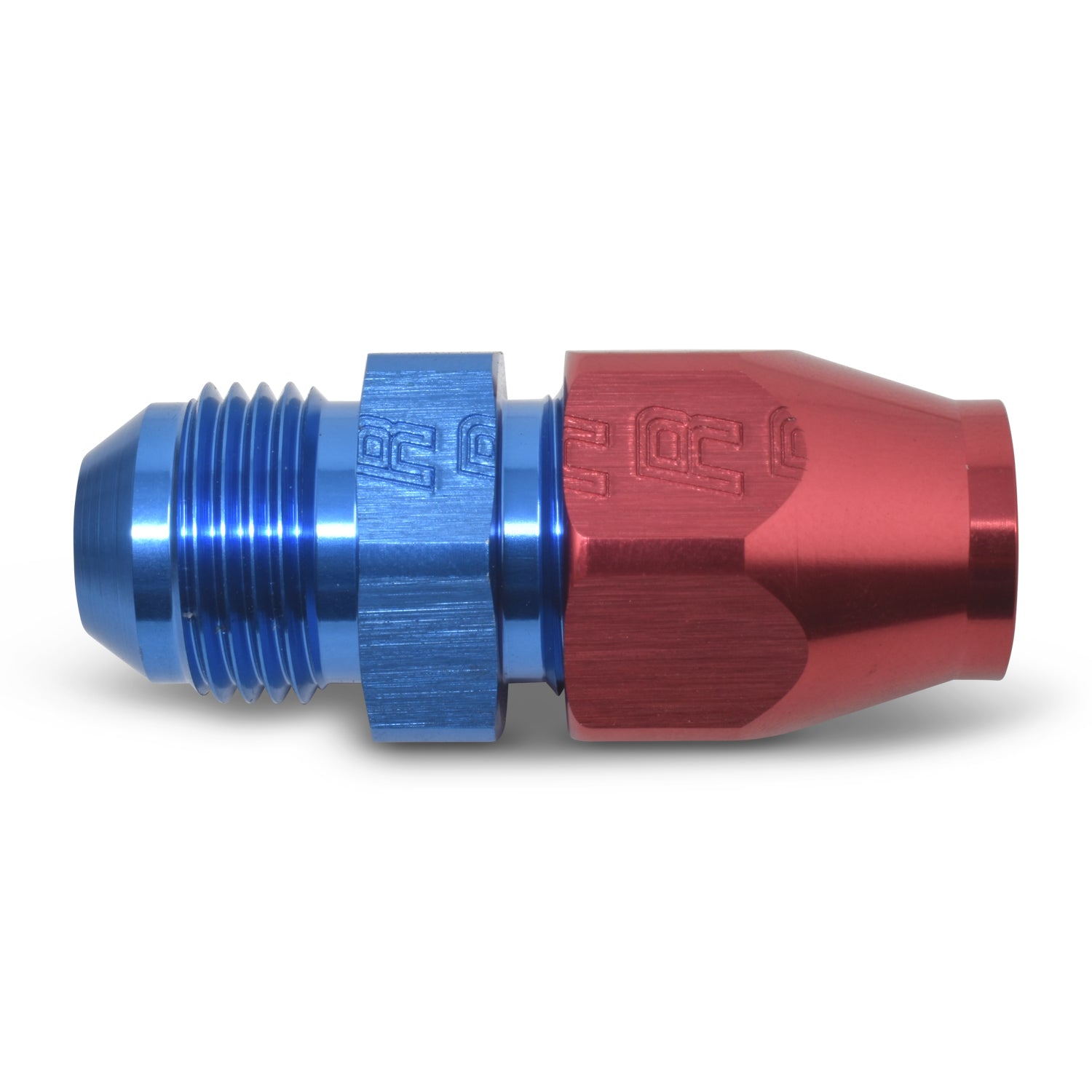 Russell Fitting - Tube End - Straight - 8 AN Male to 1/2 in Tubing - Aluminum - Blue / Red Anodized - Each