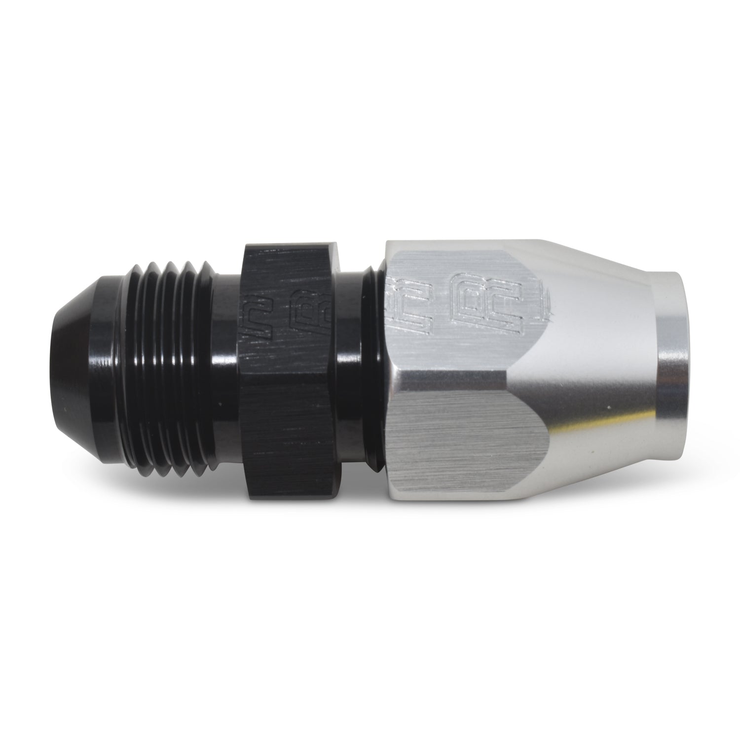 Russell Fitting - Tube End - Straight - 8 AN Male to 1/2 in Tubing - Aluminum - Black / Silver Anodized - Each