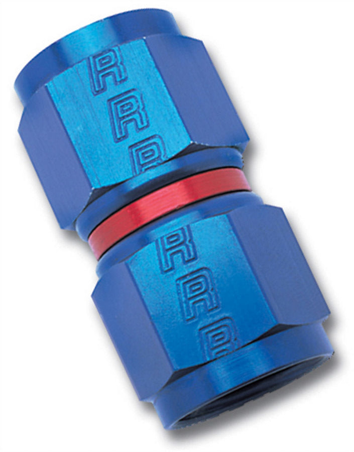 Russell Fitting - Adapter - Straight - 8 AN Female Swivel to 8 AN Female Swivel - Aluminum - Blue / Red Anodized - Each