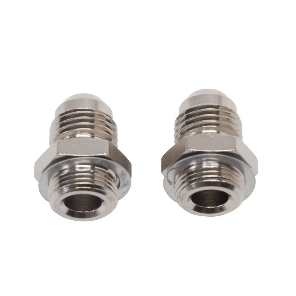 Russell Fitting - Adapter - Straight - 6 AN Male to 9/16-24 in Male - Aluminum - Nickel Anodized - Pair