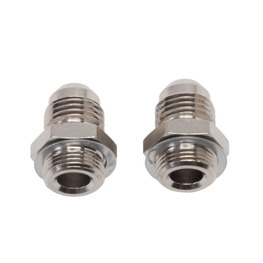 Russell Fitting - Adapter - Straight - 6 AN Male to 9/16-24 in Male - Aluminum - Nickel Anodized - Pair