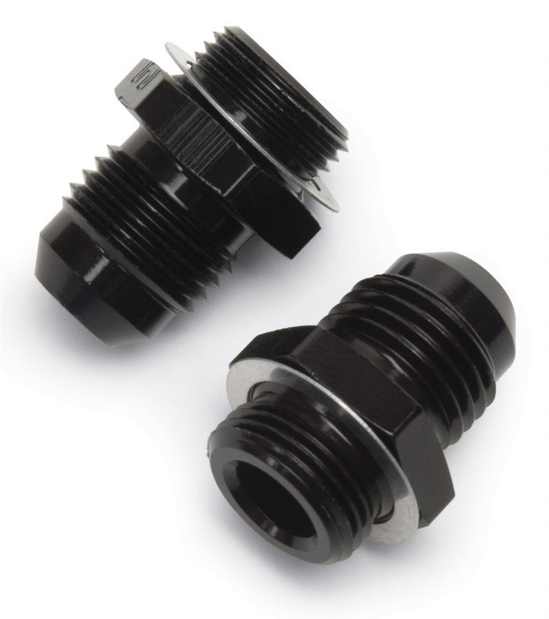 Russell Fitting - Adapter - Straight - 6 AN Male to 9/16-24 in Male - Aluminum - Black Anodized - Pair