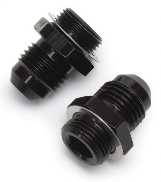 Russell Fitting - Adapter - Straight - 6 AN Male to 9/16-24 in Male - Aluminum - Black Anodized - Pair