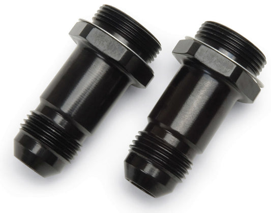 Russell Carburetor Inlet Fitting - Straight - 8 AN Male to 7/8-20 in Male - 2 in Long - Aluminum - Black Anodized -