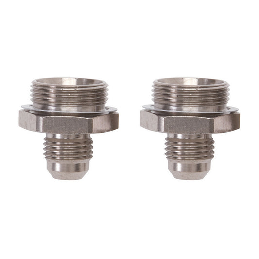 Russell Carburetor Inlet Fitting - Straight - 6 AN Male to 7/8-20 in Male - Aluminum - Nickel Anodized - Holley
