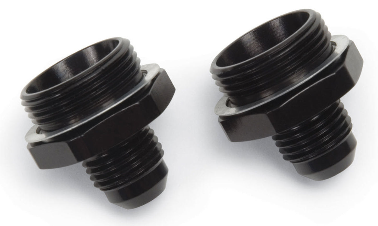 Russell Carburetor Inlet Fitting - Straight - 6 AN Male to 7/8-20 in Male - Aluminum - Black Anodized - Holley