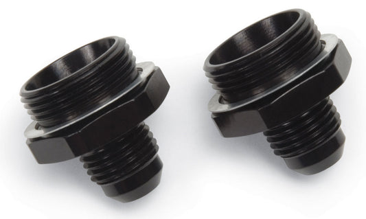 Russell Carburetor Inlet Fitting - Straight - 6 AN Male to 7/8-20 in Male - Aluminum - Black Anodized - Holley