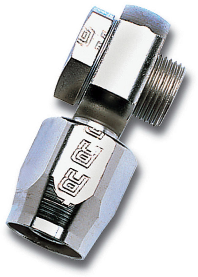 Russell Fitting - Hose End - Banjo - Straight - 6 AN Hose to 9/16-24 in Banjo - Aluminum - Nickel Anodized - Each