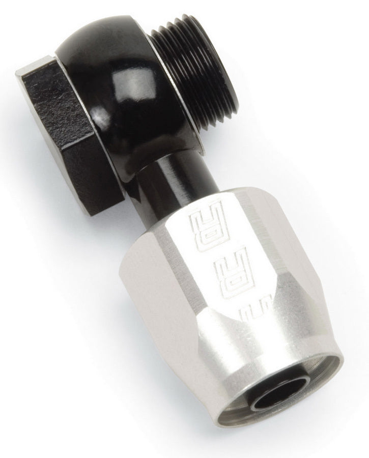 Russell Fitting - Hose End - Banjo - Straight - 6 AN Hose to 9/16-24 in Banjo - Aluminum - Black / Silver Anodized -