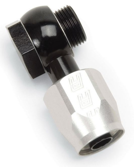 Russell Fitting - Hose End - Banjo - Straight - 6 AN Hose to 9/16-24 in Banjo - Aluminum - Black / Silver Anodized -