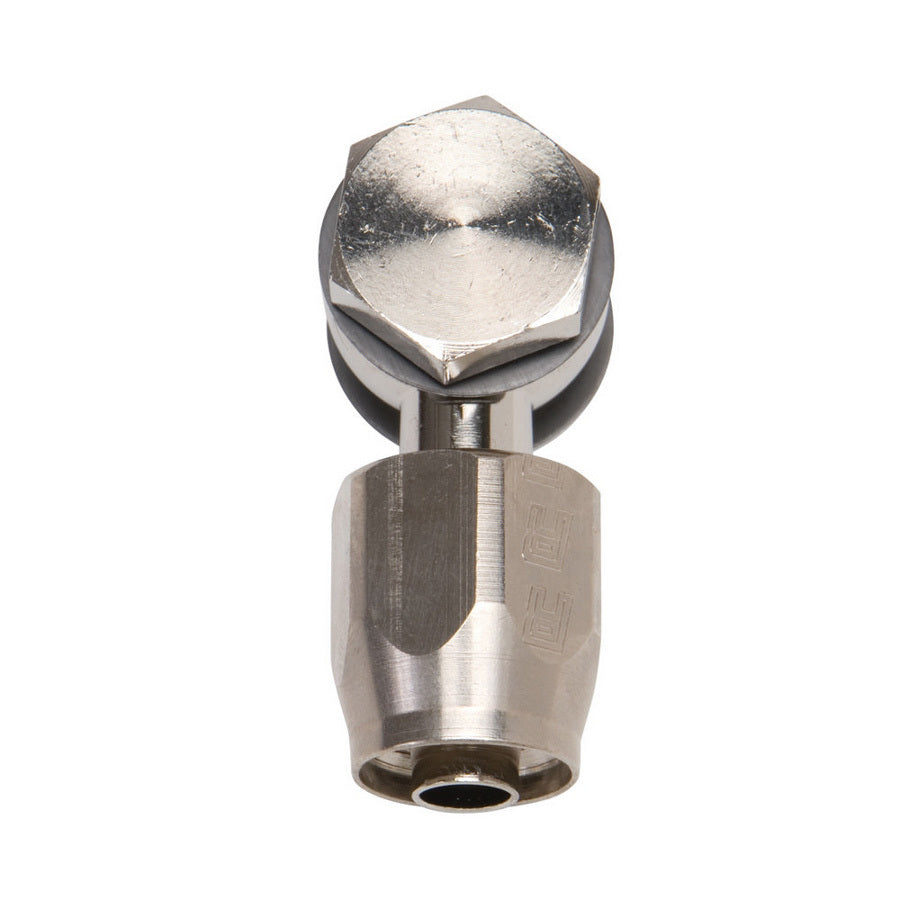 Russell Fitting - Hose End - Banjo - Straight - 6 AN Male to 5/8-20 in Banjo - Aluminum - Nickel Anodized - Each