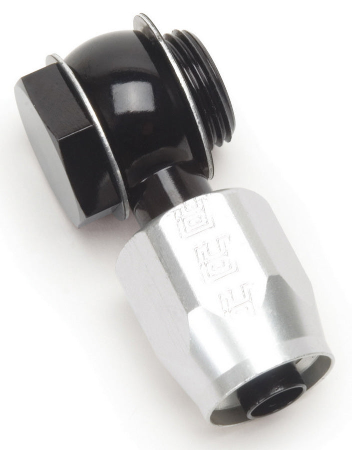 Russell Fitting - Hose End - Banjo - Straight - 6 AN Male to 5/8-20 in Banjo - Aluminum - Black / Silver Anodized - Each