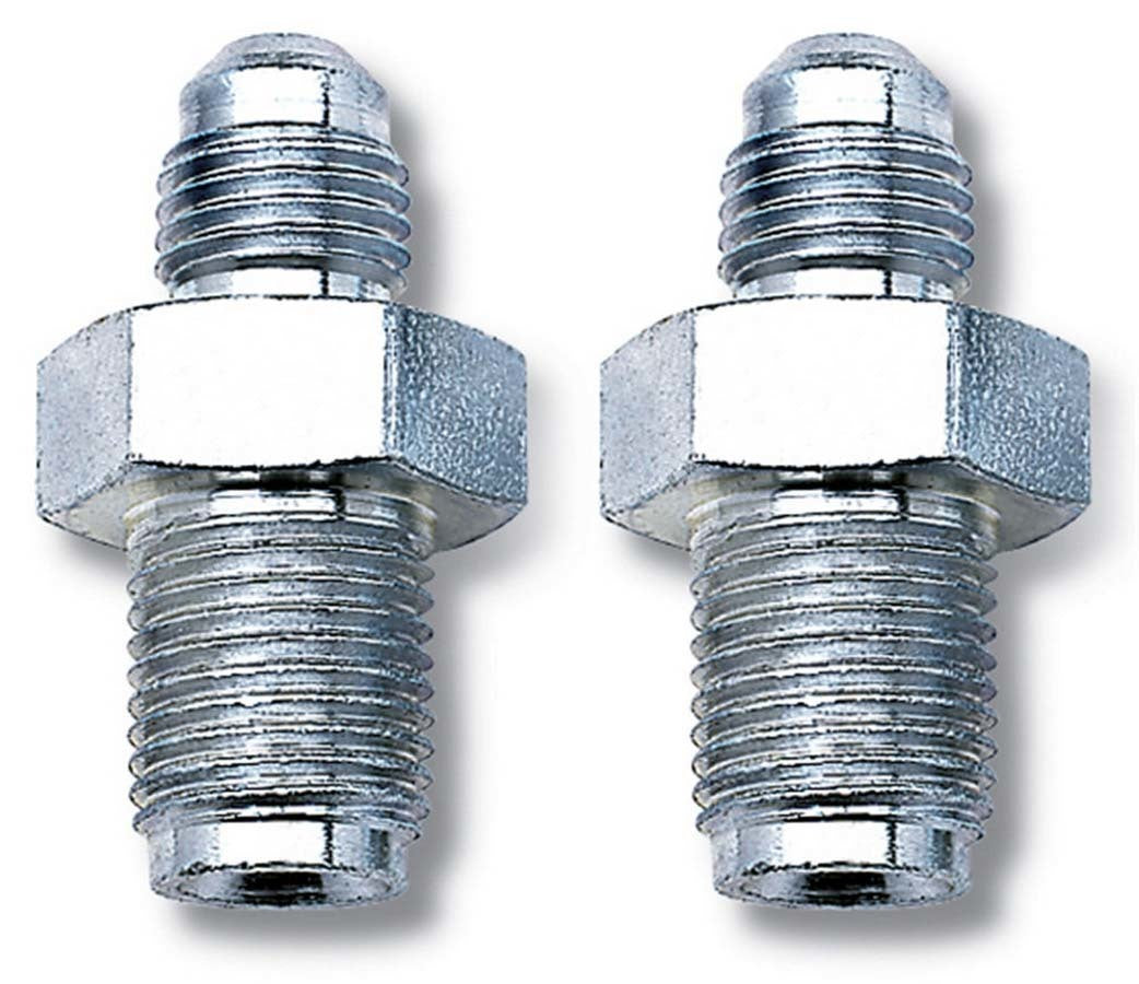 Russell Fitting - Adapter - Straight - 4 AN Male to 7/16-24 in Inverted Flare Male - Steel - Nickel Plated - Pair