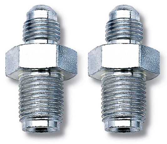 Russell Fitting - Adapter - Straight - 4 AN Male to 7/16-24 in Inverted Flare Male - Steel - Nickel Plated - Pair