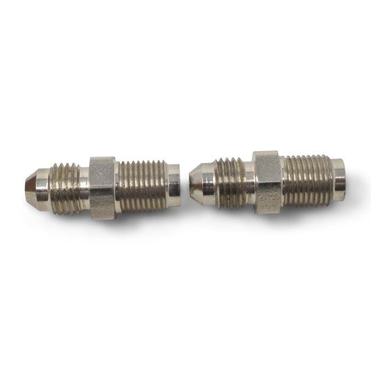 Russell Fitting - Adapter - Straight - 4 AN Male to 7/16-20 in Inverted Flare Male - Steel - Nickel Plated - Pair