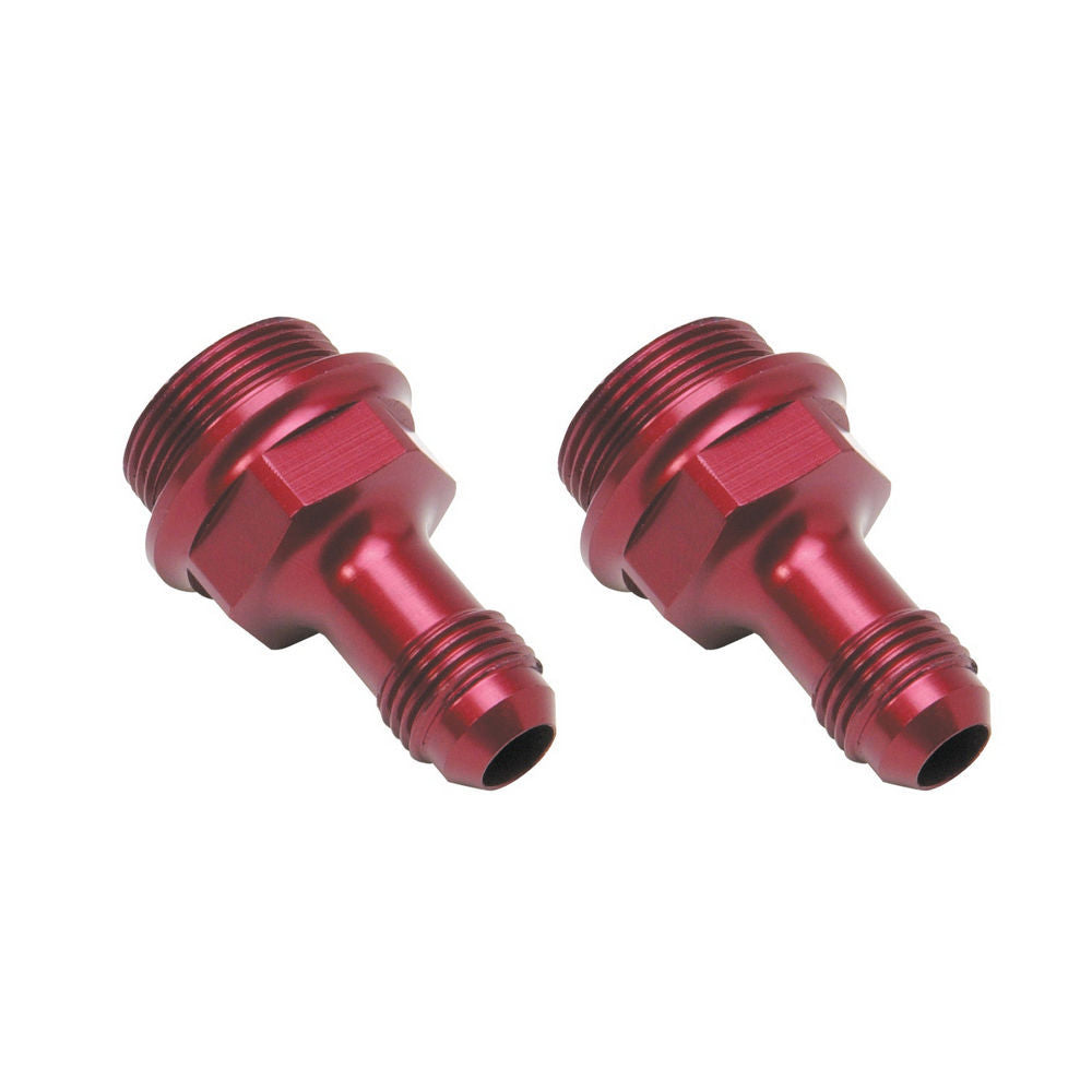 Russell Carburetor Inlet Fitting - Straight - 6 AN to 7/8-20 in Male - Aluminum - Red Anodized - Holley Carburetors -