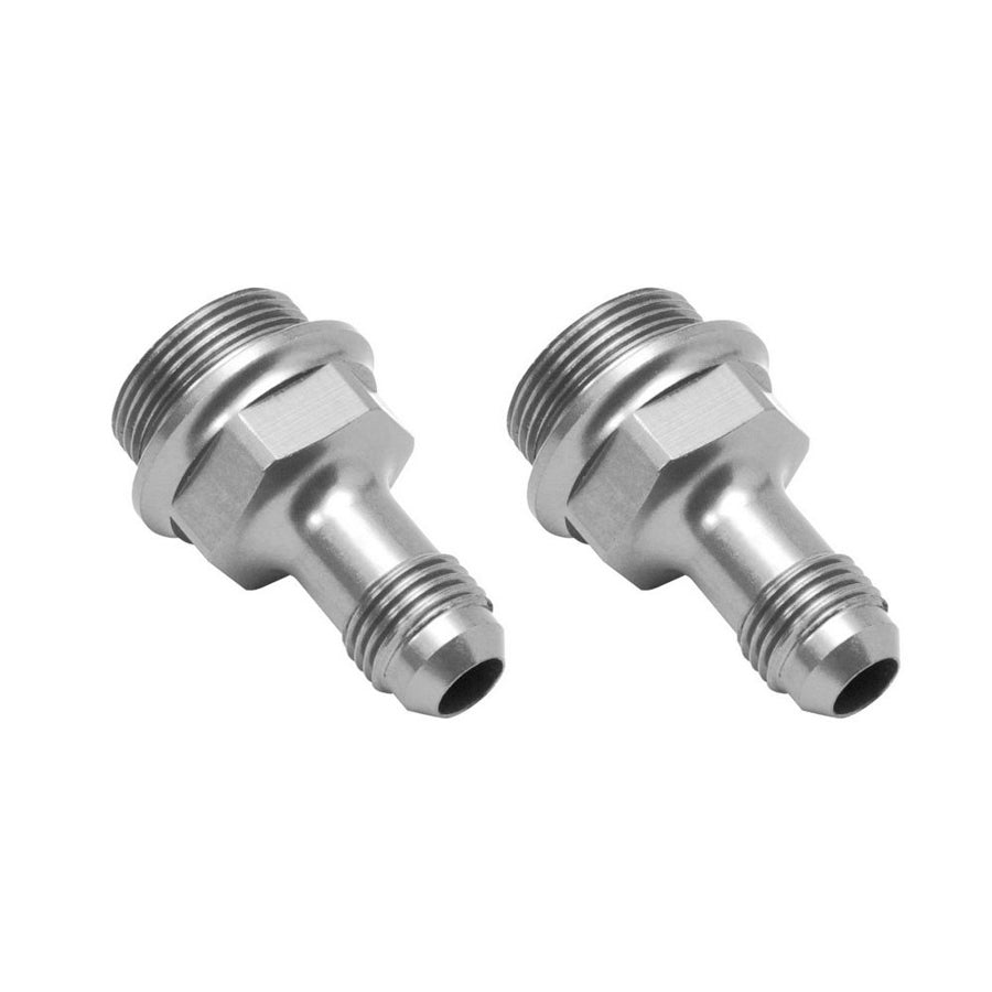 Russell Carburetor Inlet Fitting - Straight - 6 AN Male to 7/8-20 in Male - Aluminum - Clear Anodized - Holley