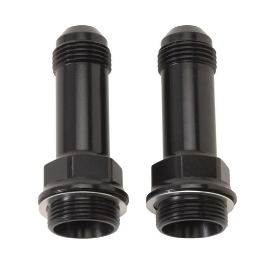 Russell Carburetor Inlet Fitting - Straight - 8 AN Male to 7/8-20 in Male - 2 in Long - Aluminum - Black Anodized -