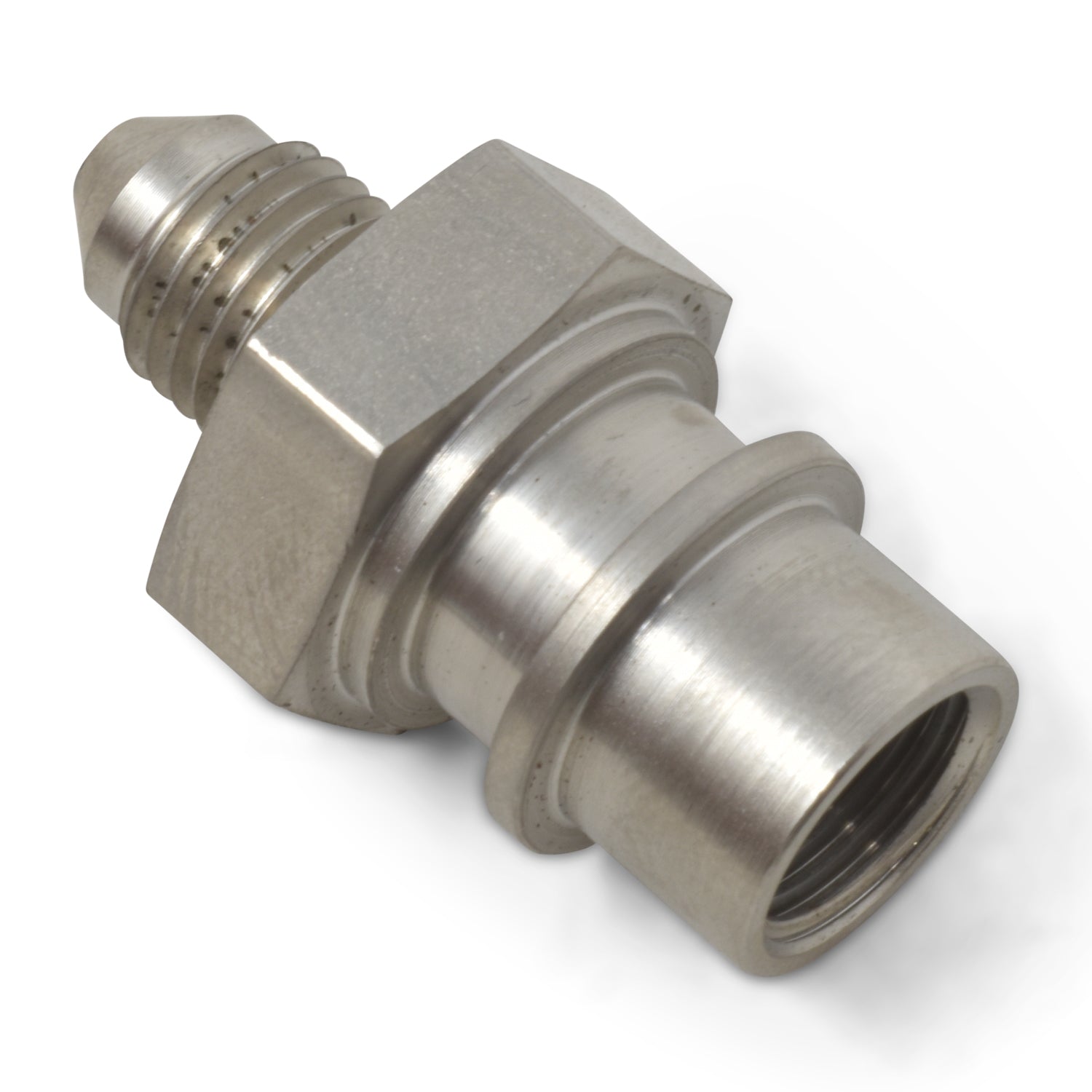 Russell Fitting - Adapter - Straight - 3 AN Male to 10 mm x 1.0 Female - Steel - Nickel Plated - Each