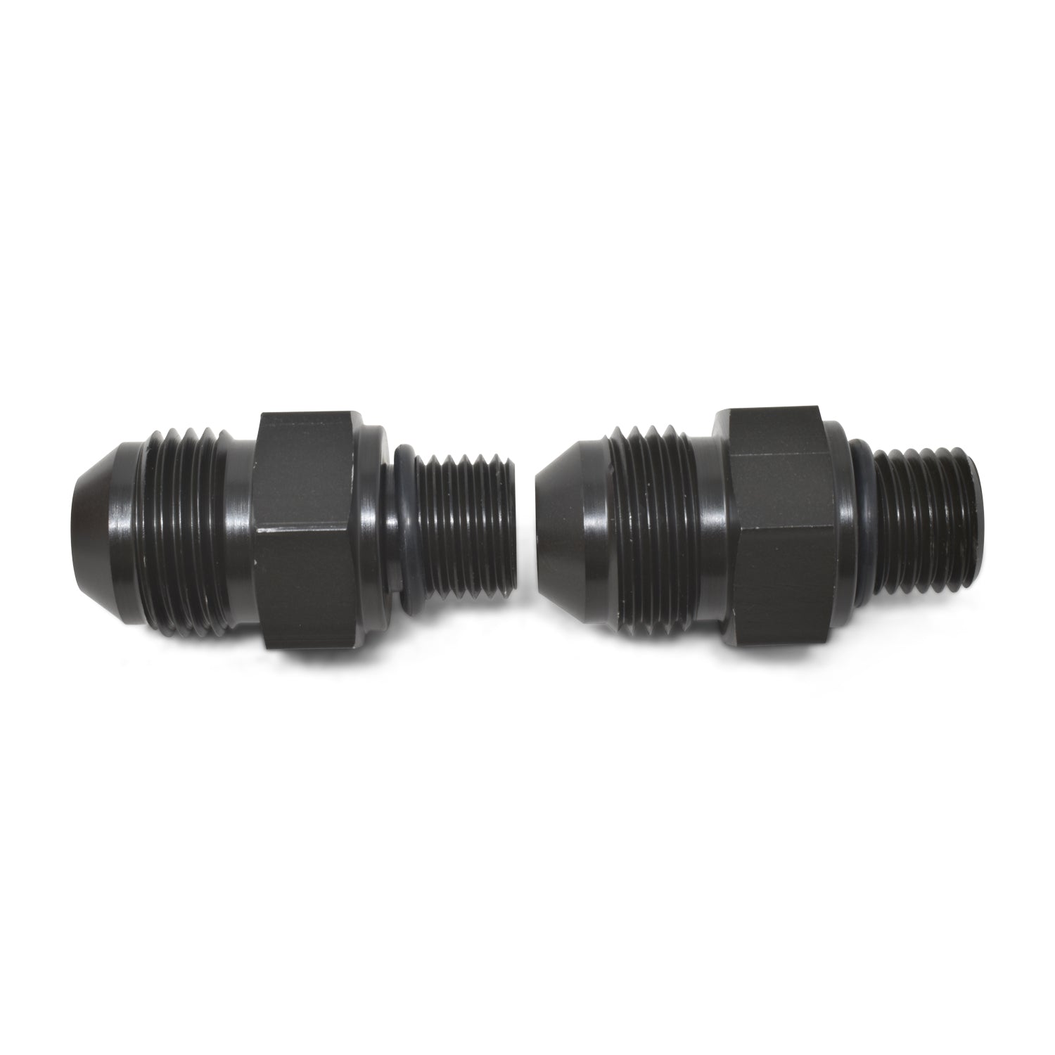 Russell Fitting - Adapter - Straight - 6 AN Male to 1/4 in NPSM Male - Aluminum - Black Anodized - Pair