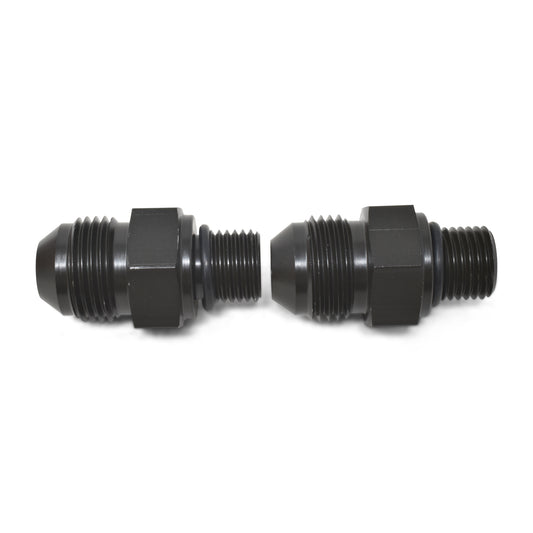 Russell Fitting - Adapter - Straight - 6 AN Male to 1/4 in NPSM Male - Aluminum - Black Anodized - Pair