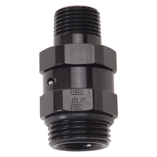 Russell Fitting - Adapter - 10 AN Male O-Ring to 3/8 in NPT Male Swivel - Aluminum - Black Anodized - Each